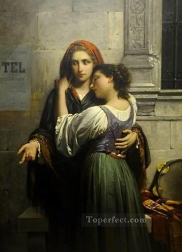 Pierre Auguste Cot Painting - the beggar girls Academic Classicism Pierre Auguste Cot